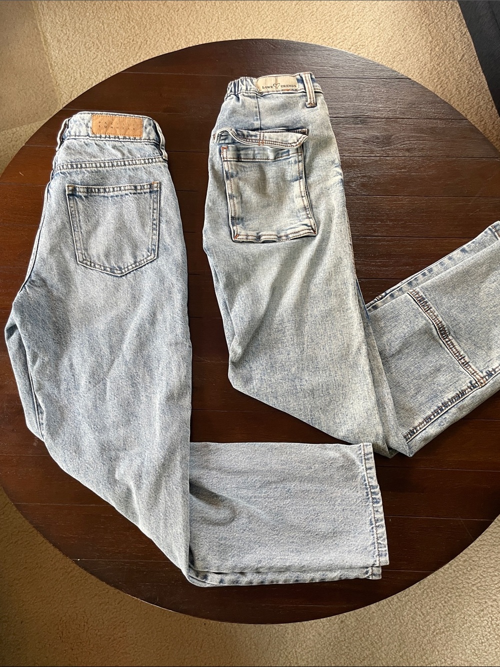 Bundle of 2 Light Wash Denim Jeans - size 3. Pacsun and Love Trends